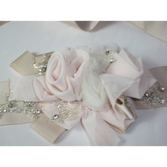 Blush formal belt sash, Quinceanra Sweet 16 prom party bridal wedding belt sash
